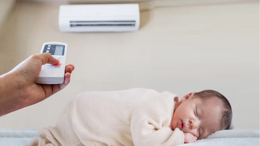 8 lưu ý để trẻ sơ sinh nằm điều hòa không ốm