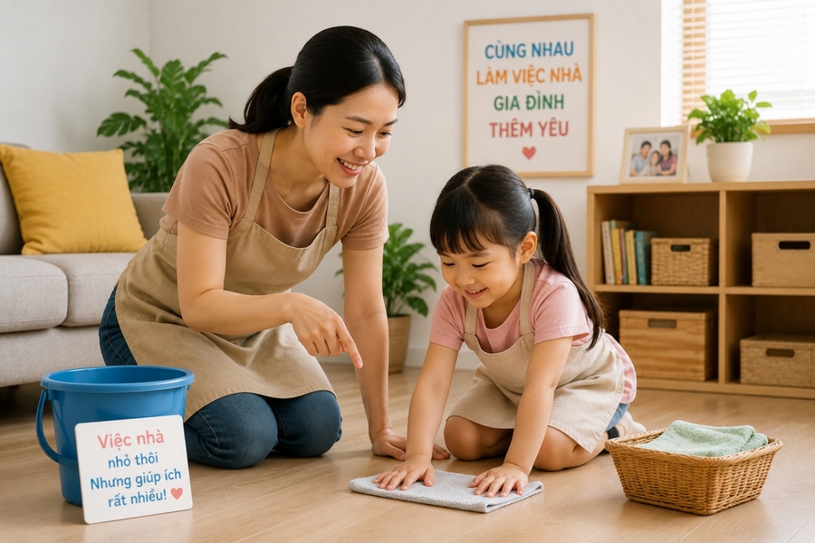 dạy trẻ làm việc nhà