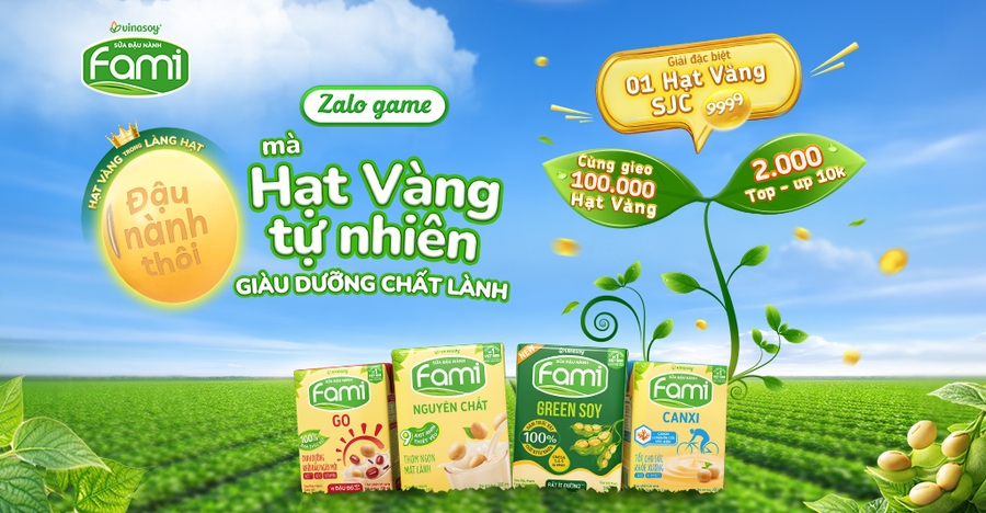 Tham gia minigame cùng Fami - Đậu nành thôi, mà hạt vàng tự nhiên, giàu dưỡng chất lành