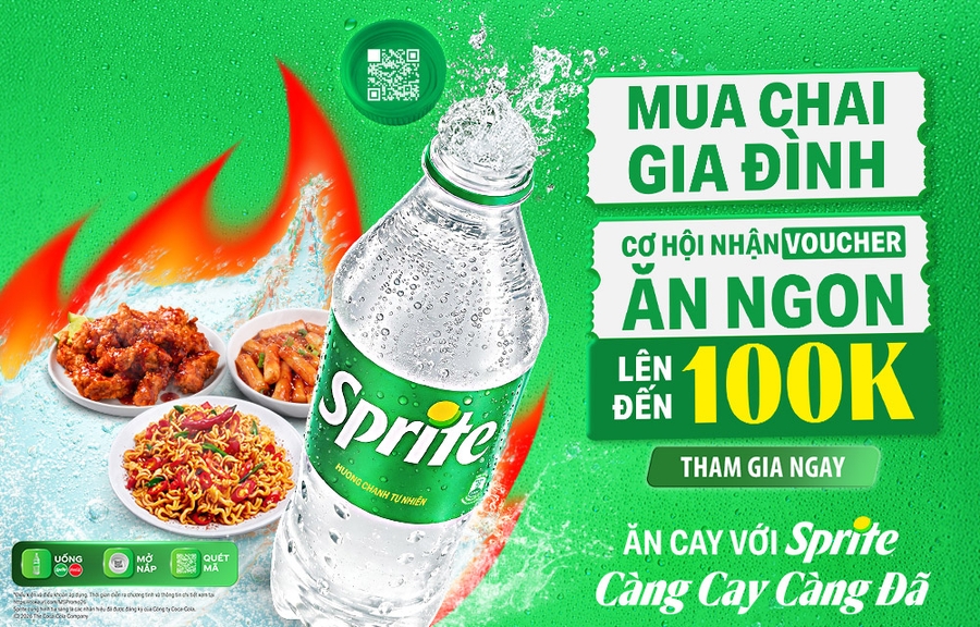 Mua Sprite chai gia đình - Săn voucher ăn ngon cực hấp dẫn